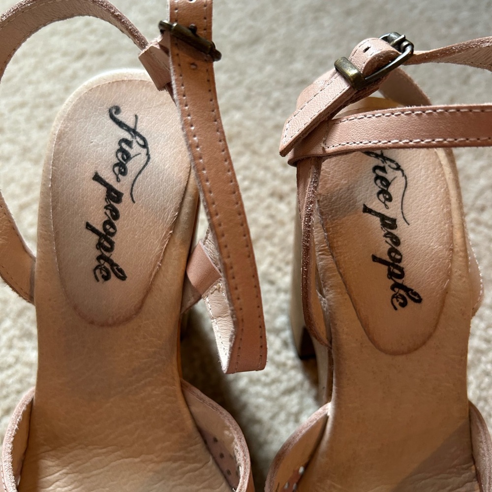 Free People Dusty Rose Crisscross Wedge Sandals - Picture 3 of 6